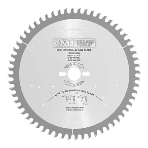 CMT  Pânză circulară industrială, cu holcher pentru panouri laminate pentru tăieturi fine D=220-303 B=30