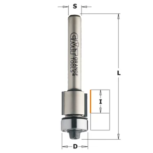 CMT Freză cu cuțite diamantate și rulment de copiere, D=12,7x11; S=6-8