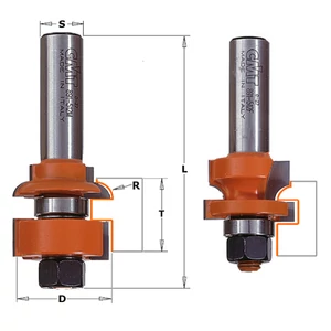 CMT Set freză din carbură profil-contraprofil, pentru materiale subțiri, S=8-12,7