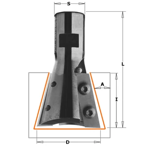 CMT Freză tip coadă de rândunică cu plăcuțe amovibile și prindere cu filet interior CMT Freză tip coadă de rândunică cu plăcuțe amovibile și prindere cu filet interior