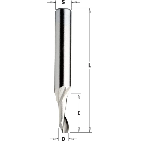 CMT Freză elicoidală pentru aluminiu, D=3-12; S=8