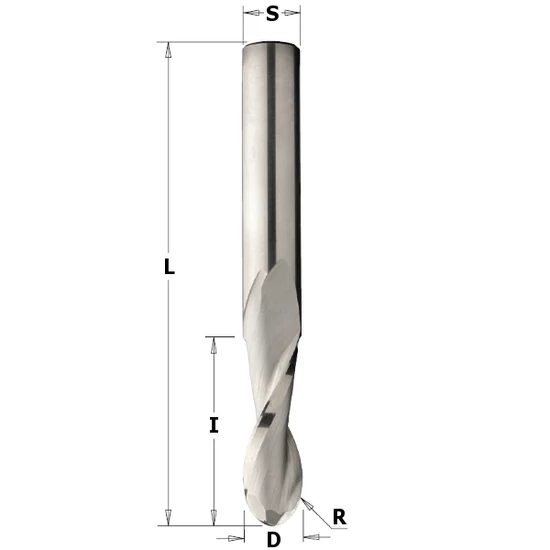 CMT Freză elicoidală cu vârful rotunjit, D=3,18-19; S=6-19,05