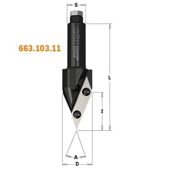 CMT Freză în V cu plăcuțe amovibile pentru CNC, D=33, A=45°