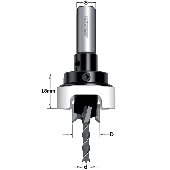 CMT Coadă adaptor burghiu -adâncitor la 90° cu limitator de adâncime
