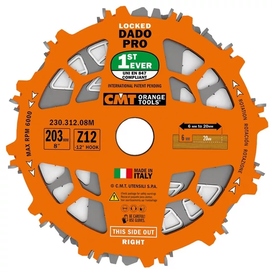 CMT Set special DADO , pentru nuturi   203x15,87 Z12