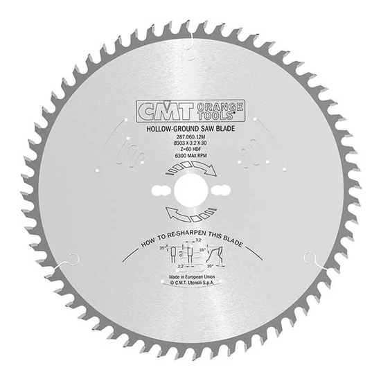 02. CMT Pânză circulară cu dinți de  holcher pentru plăci laminate si tăieri fine D=220-303 B=30