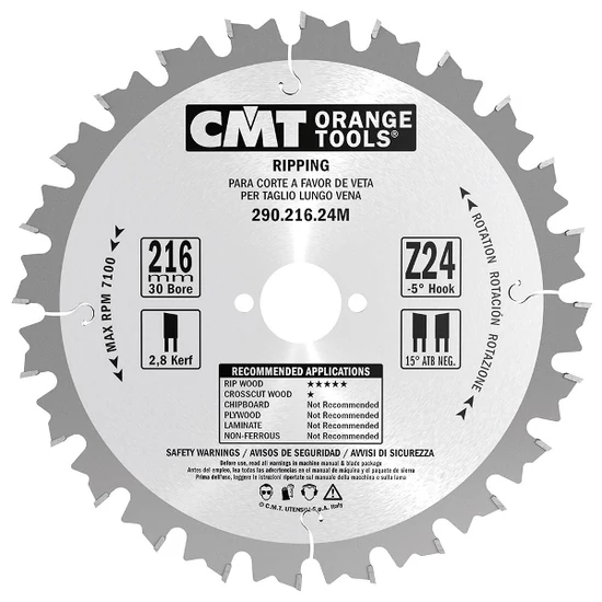 CMT Pânză circulară pentru spintecat D=300-500x30 Z=24-44