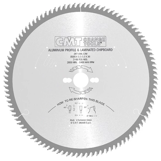 CMT Pânză circulară pentru tăiere panouri melaminate, materiale neferoase și pvc D=190-235 B=30