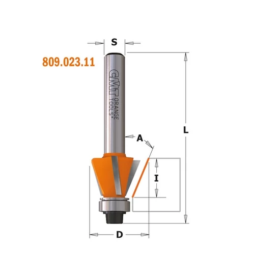CMT Freză cu cuțit cu inserție din carbură conic, D=17,5; A=22°; S=6,35