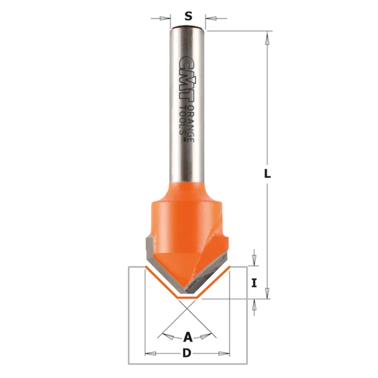 CMT Freză din carbură pentru ALUCOBOND®, A=90°-135°; S=6-8