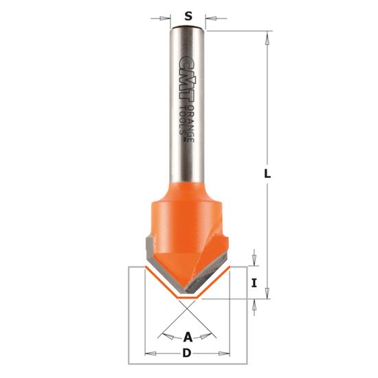 CMT Freză din carbură pentru ALUCOBOND®, A=90°-135°; S=6-8