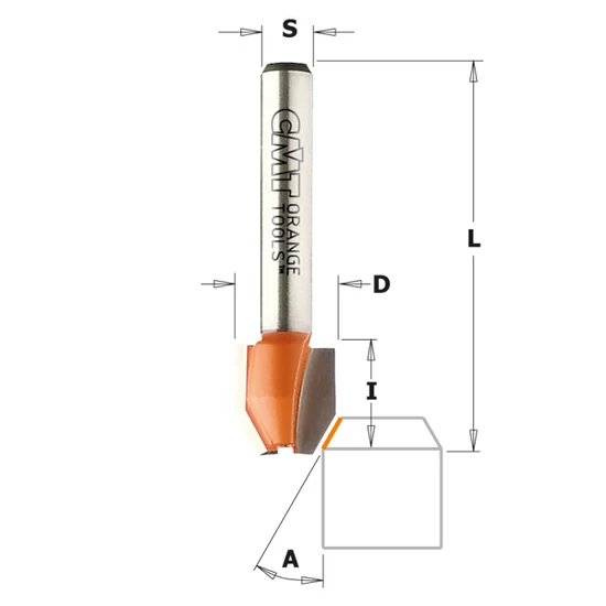 CMT Freză combinată conică cu inserție din carbură de tungsten, 22°/30°/45° S=6-8