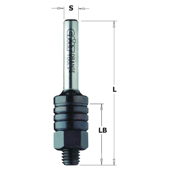 CMT Tijă de prindere pentru discuri de canelare cod 822, M8-M12, LB= 26-57; S=6-12,7