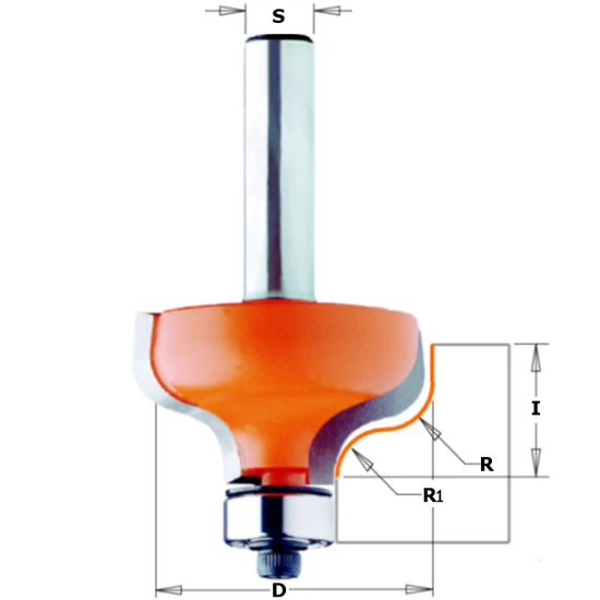 CMT Freză pentru decorațiuni cu rulment, R=4-6,4; S=6-12,7