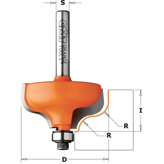 CMT Freză pentru decorațiuni cu rulment, R=4-6,4; S=6-12,7