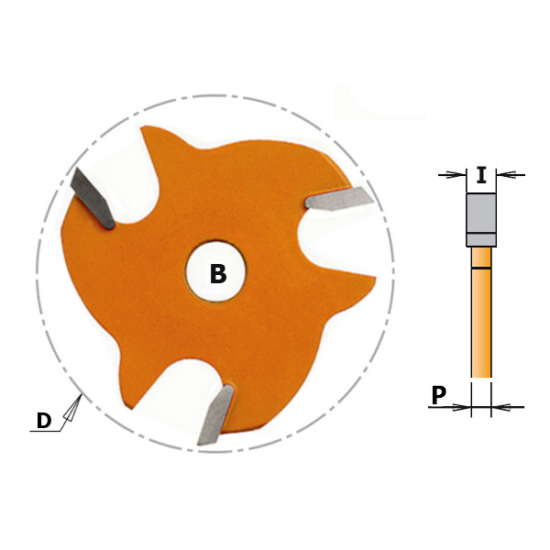 CMT Disc  din carbură pentru frezat caneluri,  I=1,5-6,4; B=8