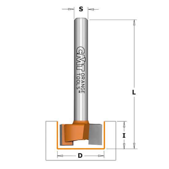 CMT Freză pentru locaș balama plată, 19-38,1; S=6,35; 12,7