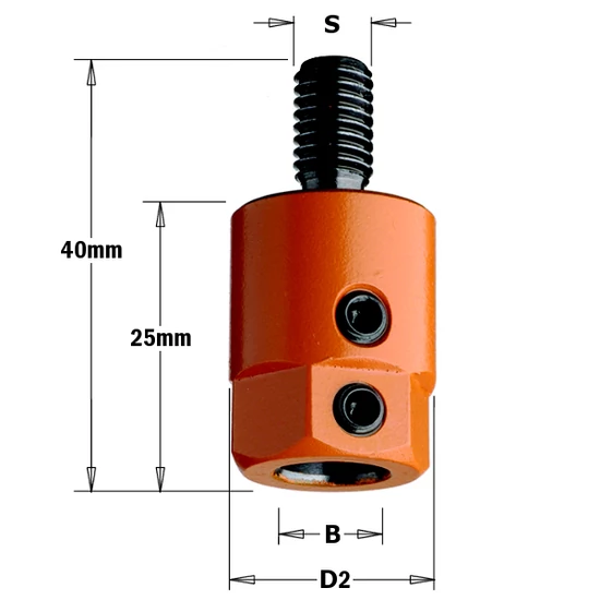 CMT Mandrină pentru mașină de găurit multiplu, S=M8 D=16 D2=8