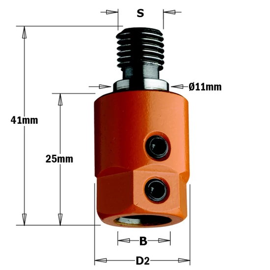 CMT Mandrină pentru mașină de găurit multiplu, S=M10/11 D=16 D2=8