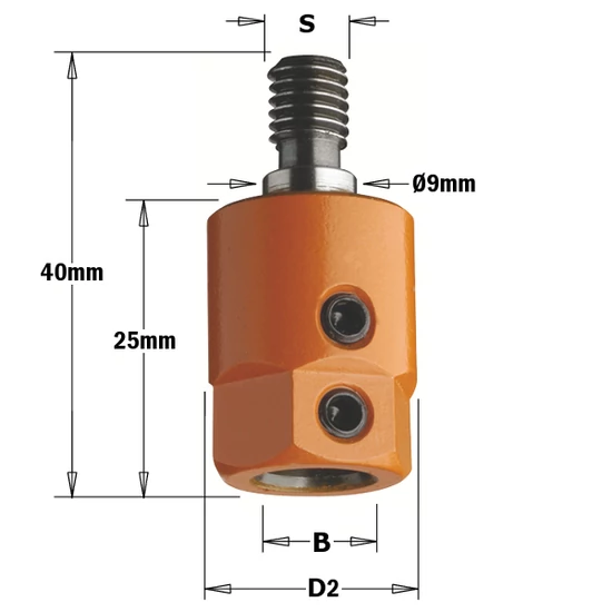 CMT Mandrină pentru mașină de găurit multiplu, S=M8/9 D=16 D2=8