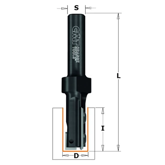 CMT Freză pentru nut cu plăcuțe amovibile Z1+1, D=15,8-20, S=8/12/12,7