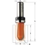 CMT Freză tip deget cu vârful rotund cu rulment, D=12,7x9,5; S=6,35