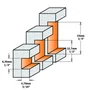 Imagine 2/4 - CMT Freză din carbură pentru locaș șipcă decorativă, I=6,35-19; S=12-12,7